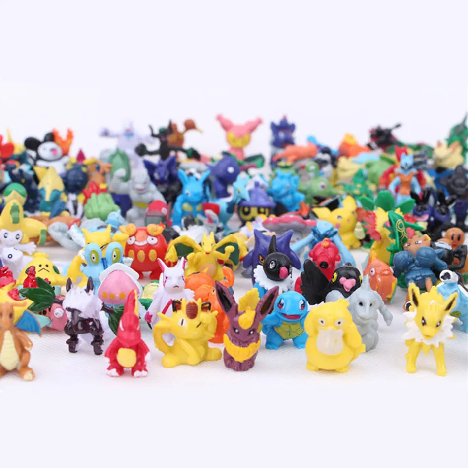 144 Style Pokemon Figure Toys Anime Pikachu Action Figure Model Ozdobna Dekoracja Kolekcjonerskie Zabawki na Prezent Świąteczny
