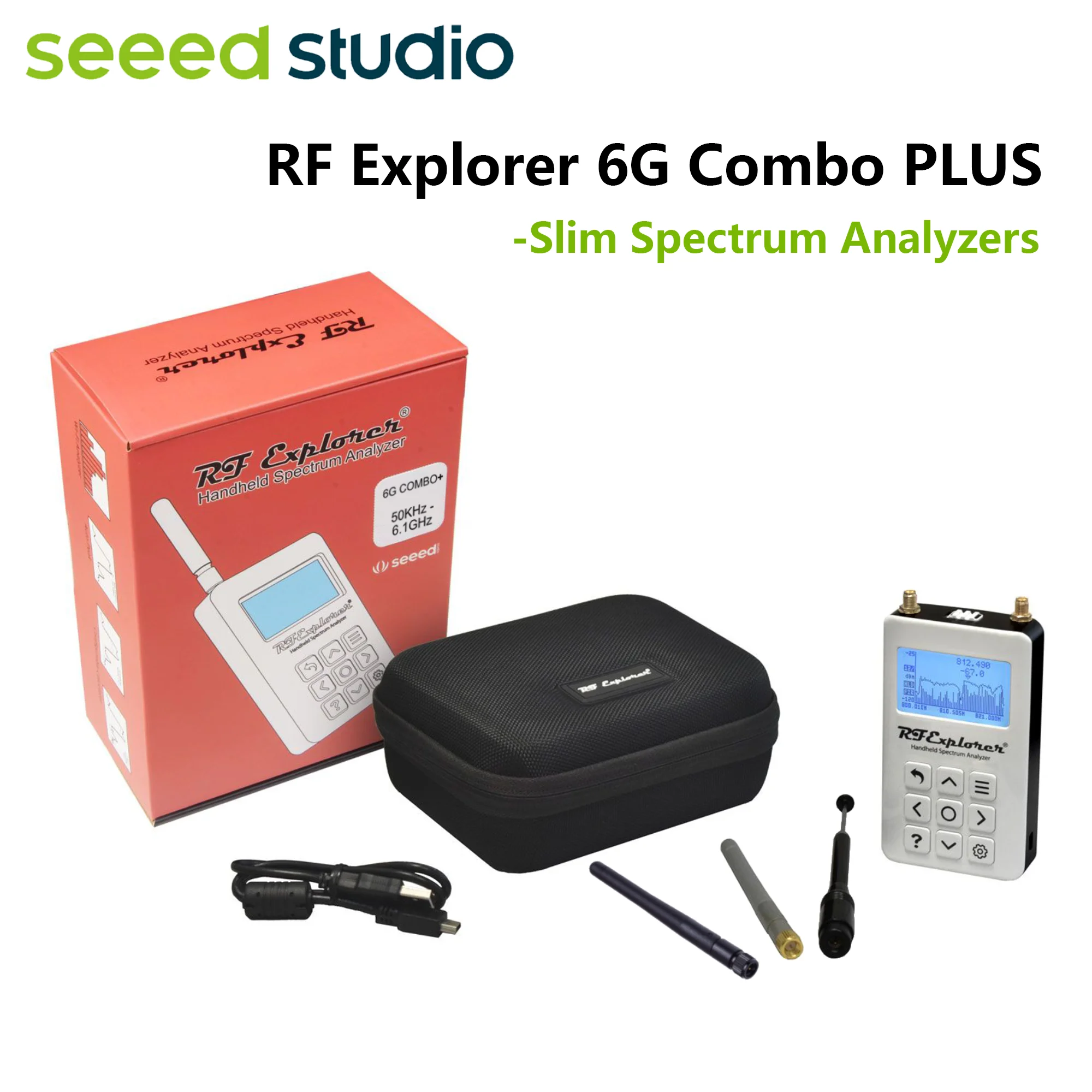 

RF Explorer 6G Combo PLUS Slim Spectrum Analyzers High-frequency support covering all ranges up to 6.1GHz with no gaps