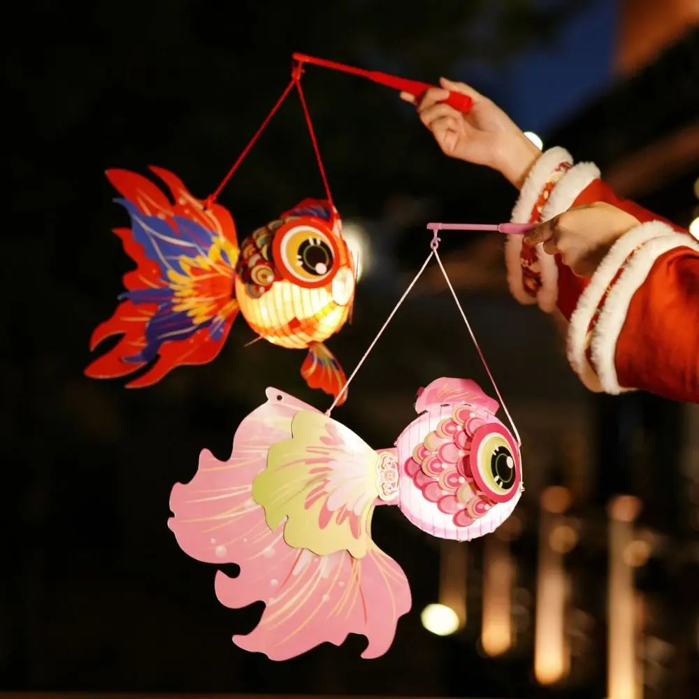 Goudvis Goudvis Lantaarn Gloeien Handgemaakte Mid-Autumn Festival Lantaarn Diy Papier Zegeningen Chinese Gloeiende Lantaarn Nieuwjaar