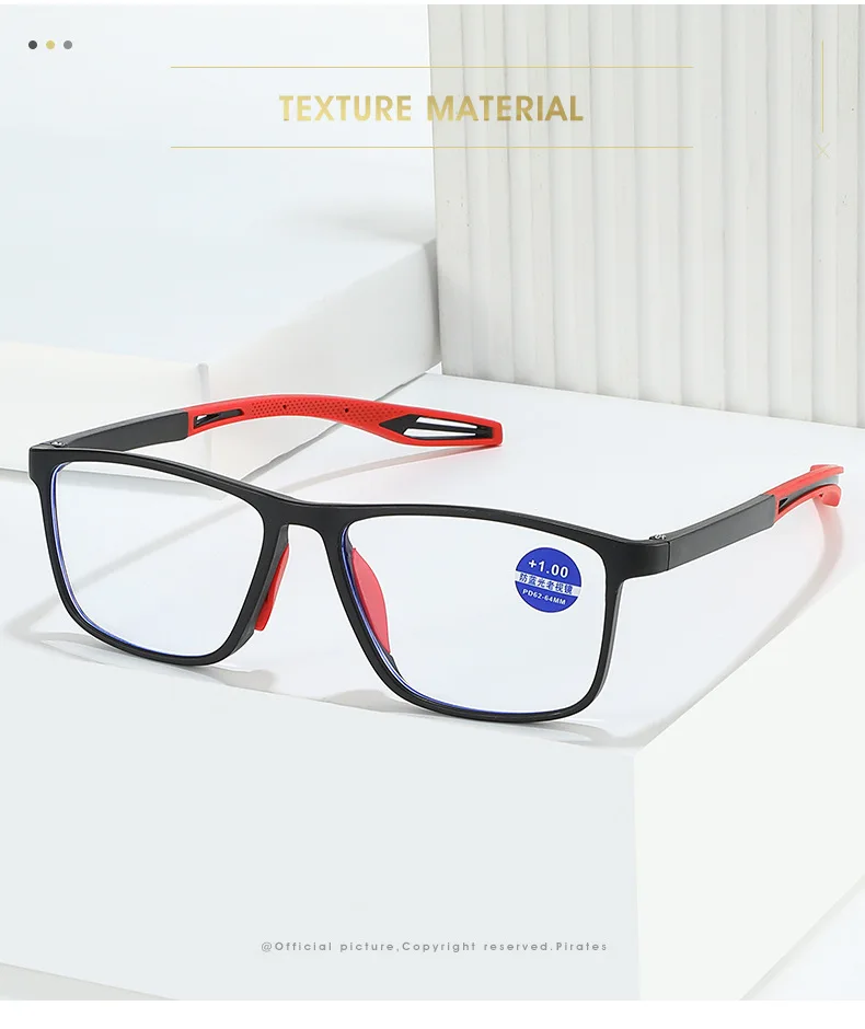 Sprots Style Lesebrille Herren Damen Unisex TR90 Anti Blaulicht Presbyopie Brille Lässig – Detail 1