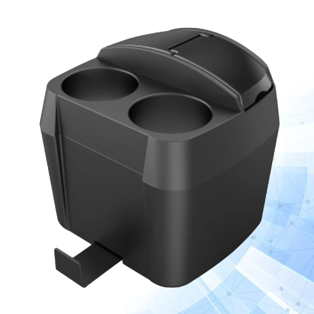 

Multifunction Car Trash Bin Large Capacity Black Storage Box Cup Holder Tissue Clip Easy Install Durable Fashion Design Waste