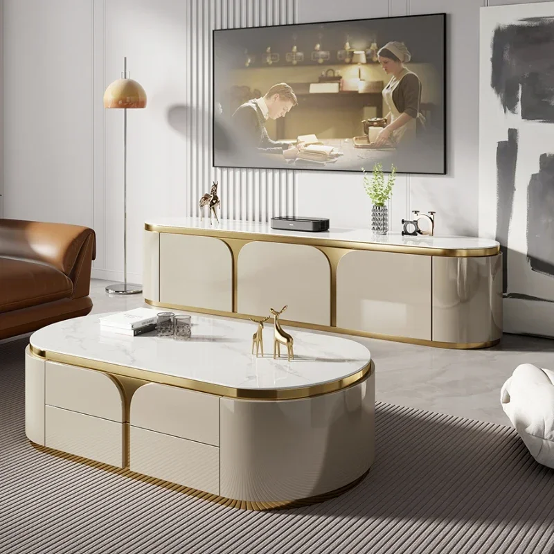 

Floor Luxury Modern Tv Cabinet Wood Storage Sideboard Monitor Stand Cabinet Living Room Meuble Tv Salon Moderne House Furniture