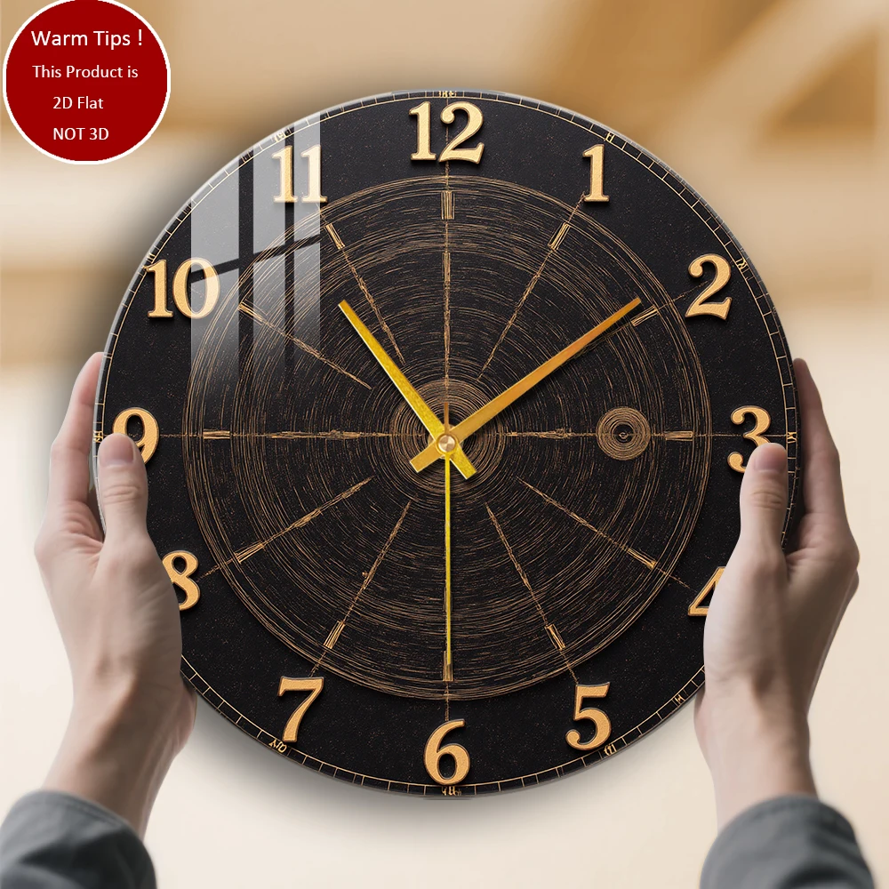 

Настенные часы из закаленного стекла, винтажные черные циферблаты, подходят для настенного декора или настольного дисплея в любом месте