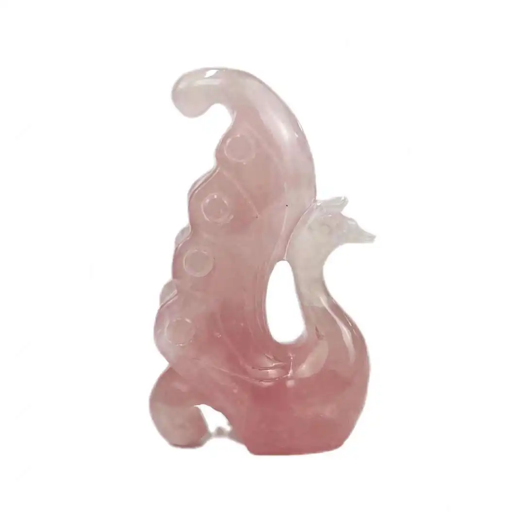 

Изготовление на заказ, 11,5 см, натуральные нарезки павлина из розового кварца для украшения дома