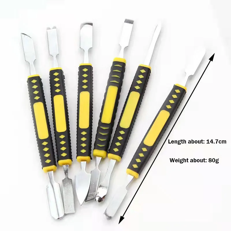 Metal Crowbar 6-Piece Set Small Metal Spudger Pry Opening Repair Tools Kit for Mobile Phone Metal Crowbar Pry Bar Dropshipping