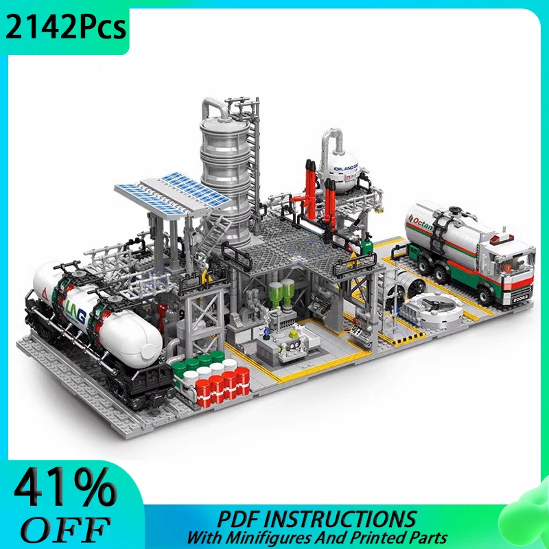 NEW Modular Chemical Factory Laboratory Model Building Blocks DIY Assemble Bricks Train Series Educational Toys Christmas Gifts