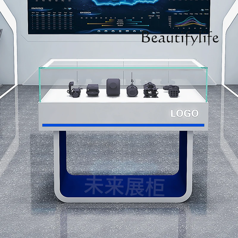 

Creative Painting Products Display Cabinet Company Showroom Parts Precision Machined Parts Exhibition Glass Cabinet