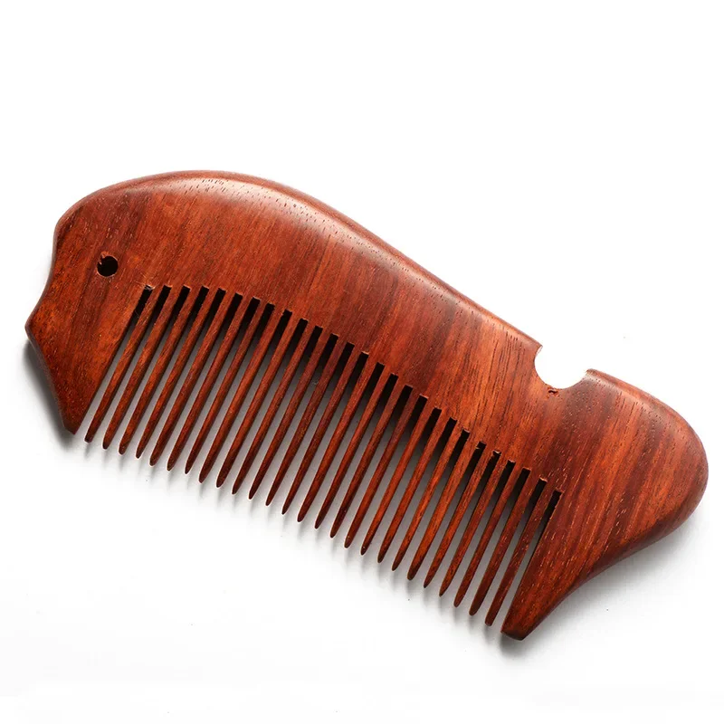 Red Sandalwood African Pterocarpus Santalinus Old Materials Wood Comb Anti-Static Massage Comb Lettering Personality