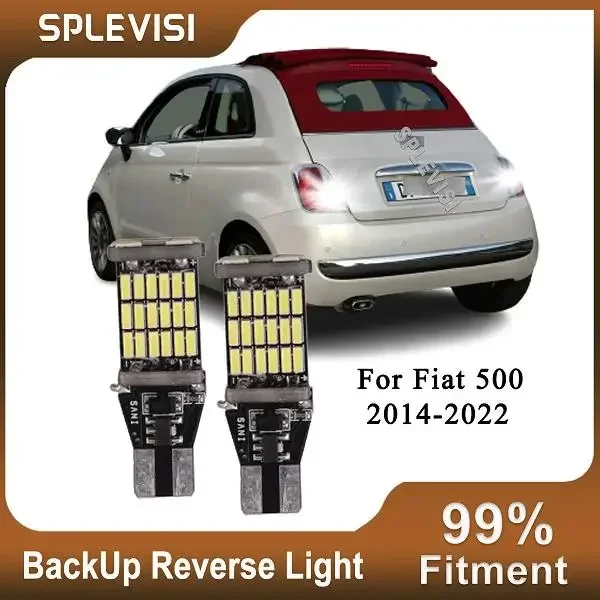 2x LED White Reverse Backup Light Bulb Lamp 6000K T15 921 12v For Fiat 500  2014-2022 2015 2016 2017 2018 2019 2020 2021