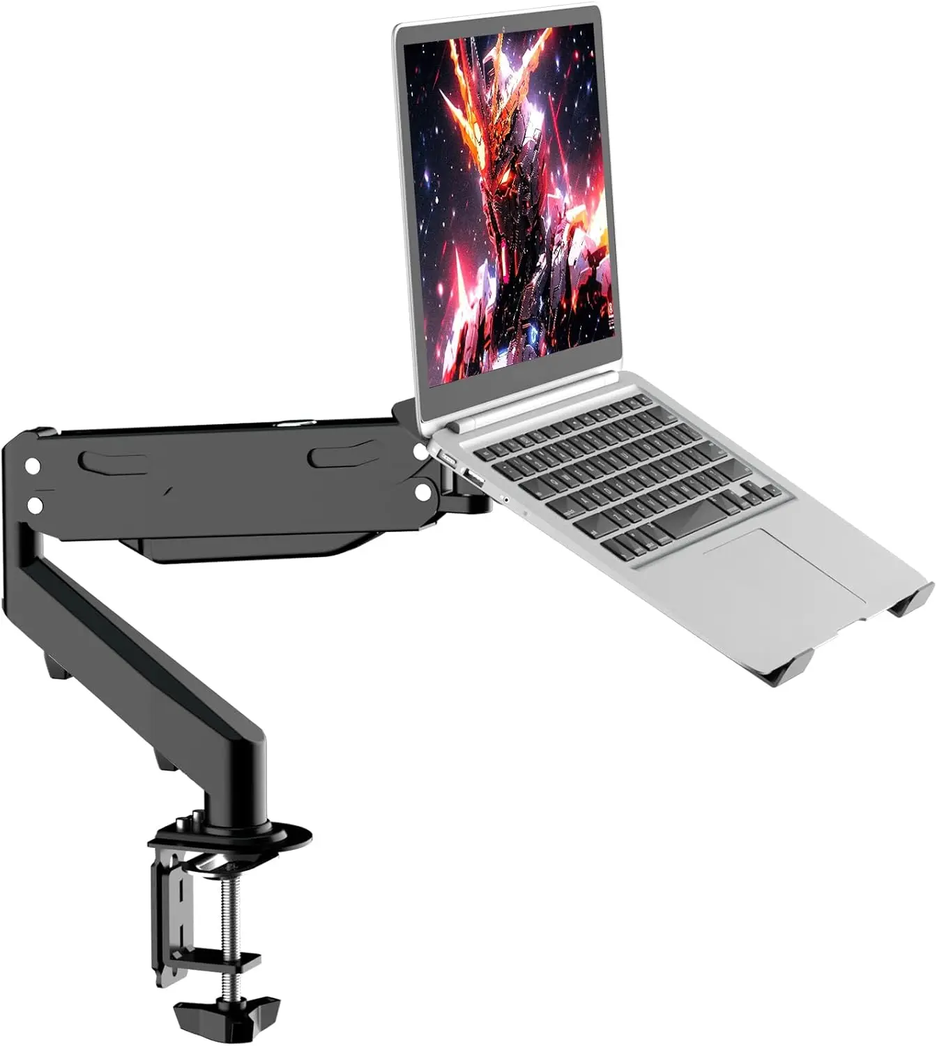 

Gas Spring Monitor Laptop Stand Mount, 2-in-1 Adjustable Arm for 12-17" Notebook & 13-32" Screen, Holds 22lbs