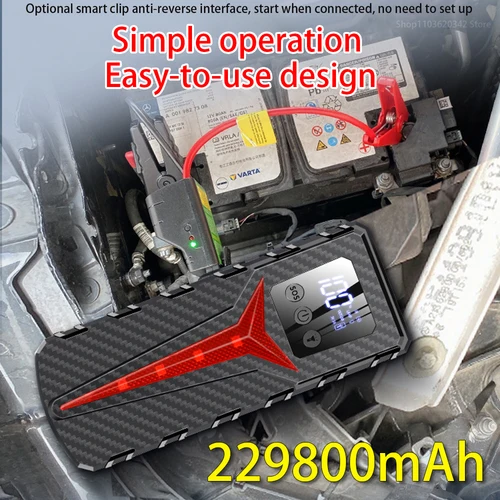 Imagen 2 del producto Arrancador de batería de coche de 229800mAh, cargador de batería, refuerzo de Banco de energía portátil de emergencia para lanzador de arranque de vehículos de 12V