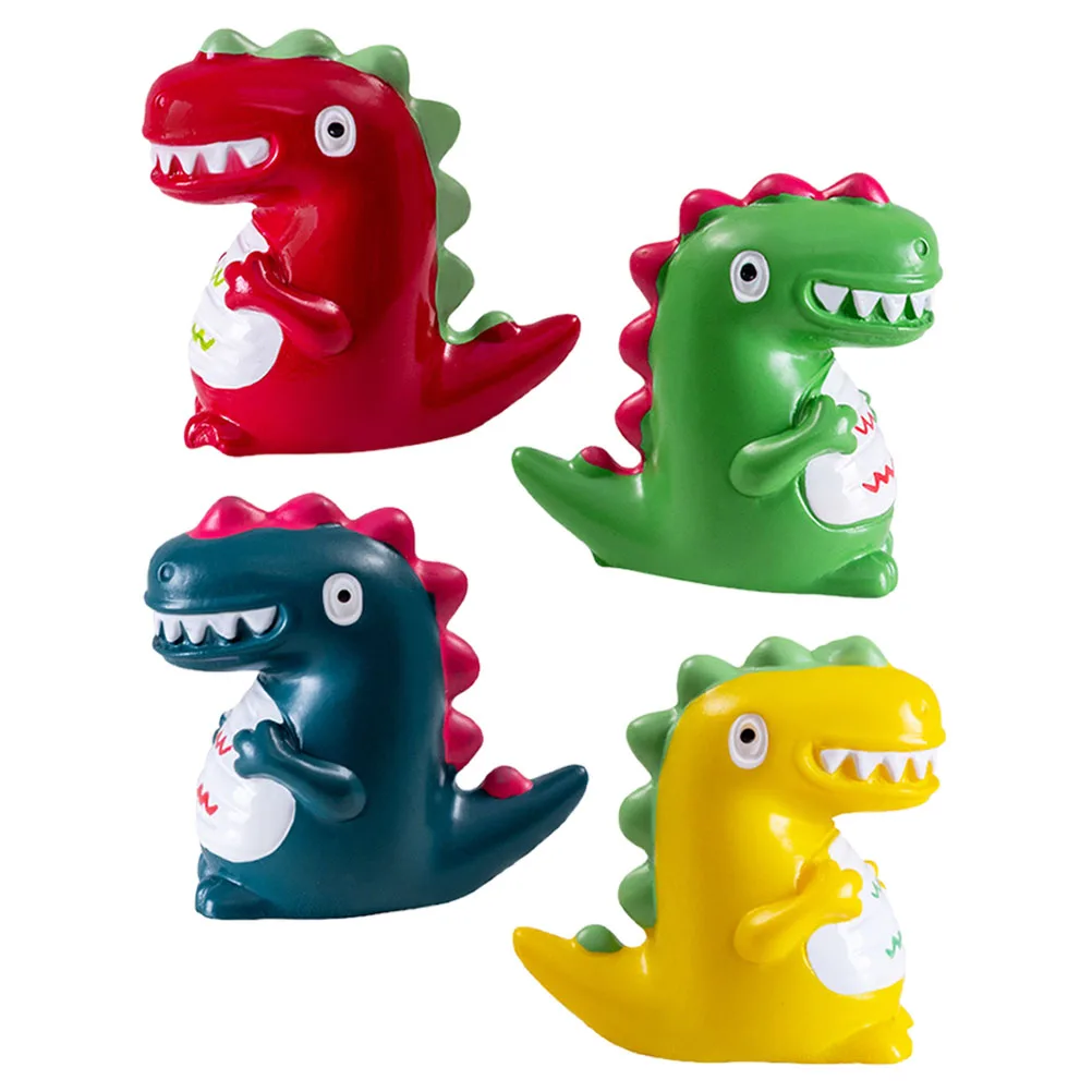 

4 Pcs Small Dinosaur Figures Mini Ornament Miniature Statue Figurine Decoration