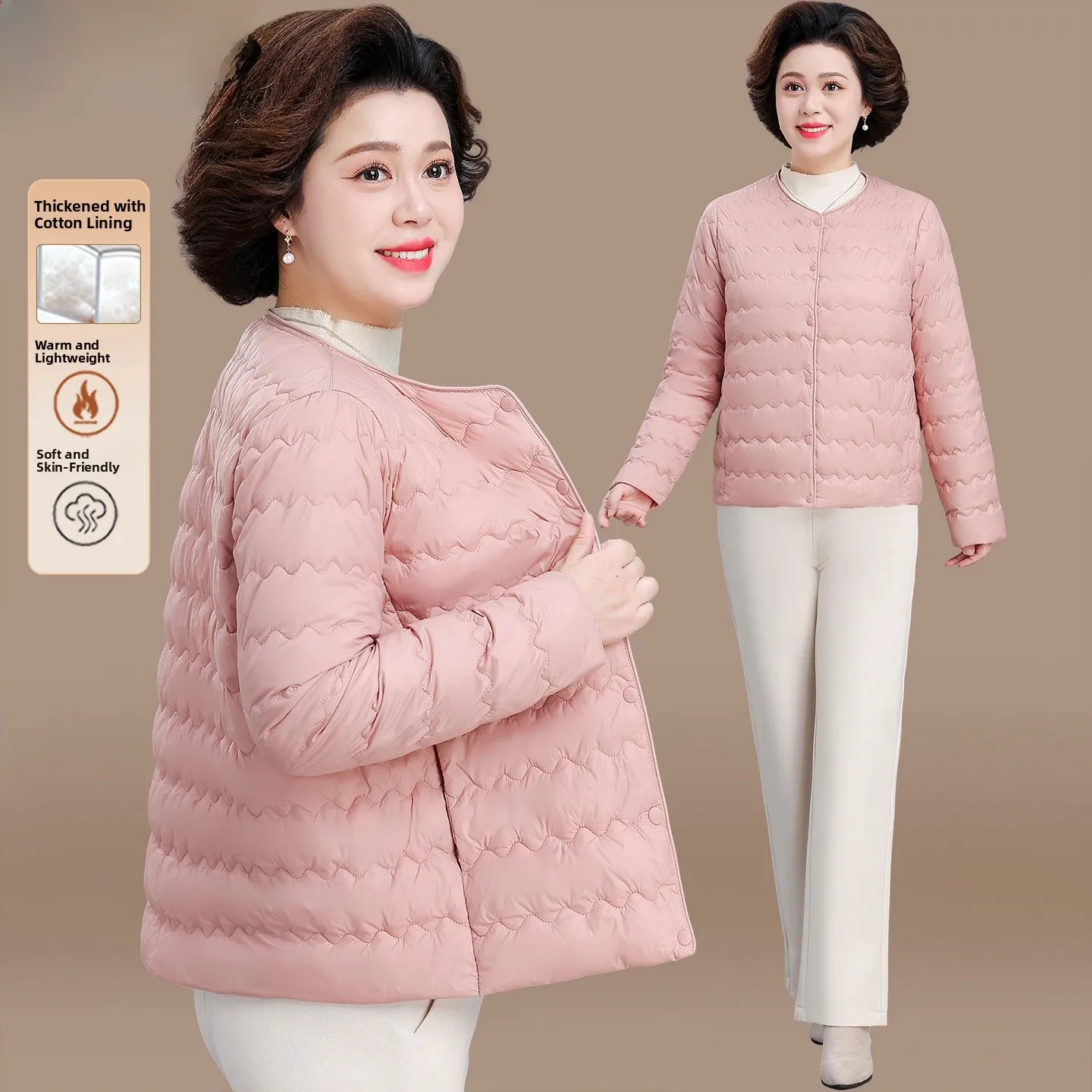 

Lightweight down Cotton Jaet for Middle-Aged Mothers Winter Clothes Warm Base Layer Small Cotton Clothes Autumn And Winter ...
