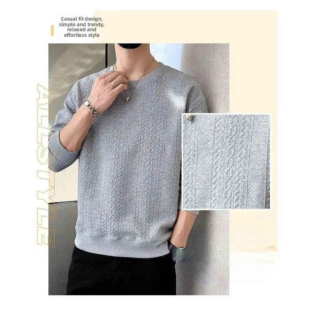 

Мужской трикотаж Slim Fit round Ne, модная основа, осень-зима, новинка 2024, повседневный длинный све