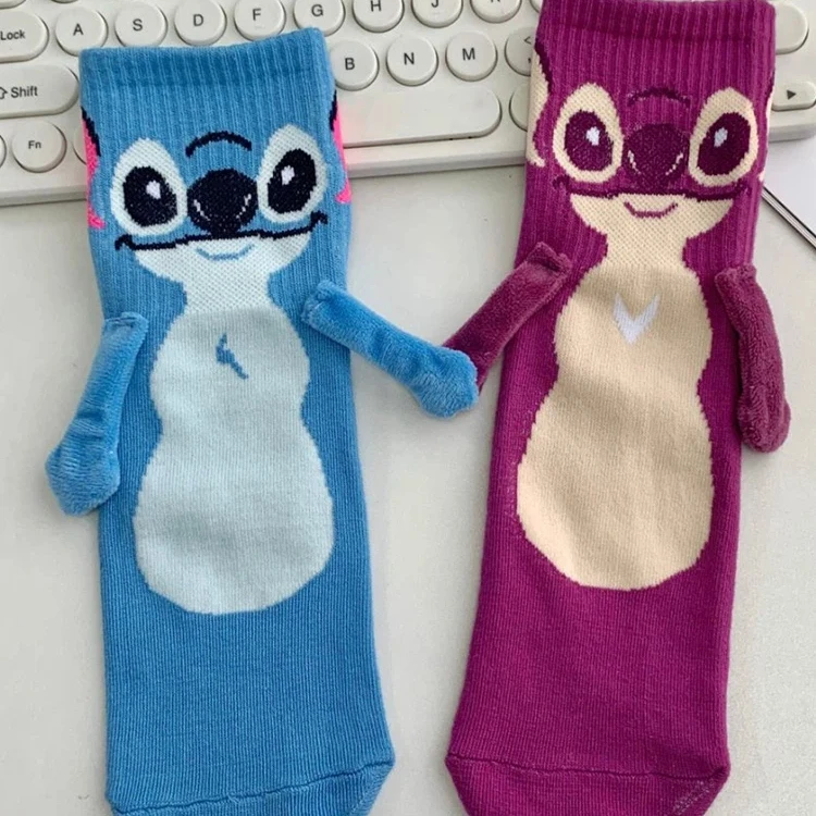 غرزة المغناطيس اليد في اليد جورب الكرتون متعة الموضة لينة مريحة الإبداعية الكبار الأطفال عيد الميلاد تخزين لعبة هدية