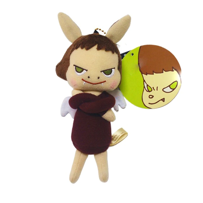 Anime Nara Angel Wings Stuffed Keychain Plush Doll Toy Kawaii Schoolbag Pendant Decoration Birthday Gifts for Girl Friends