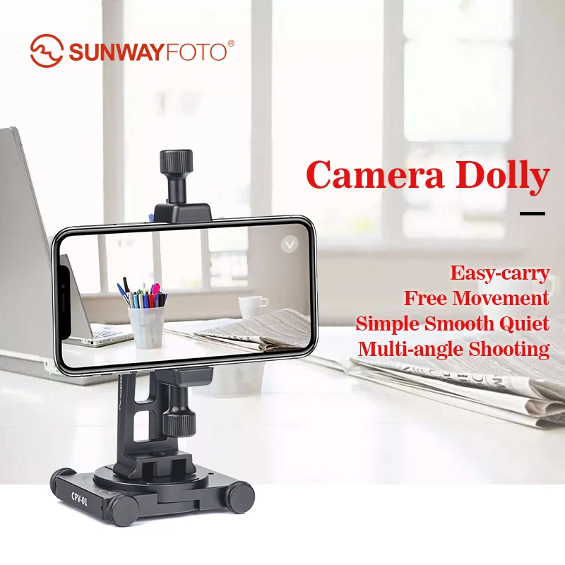 SUNWAYFOTO CPV-02 Cell Phone/Video Camera Dolly/Cart Articulated Multi-angle Shooting Free Shipping