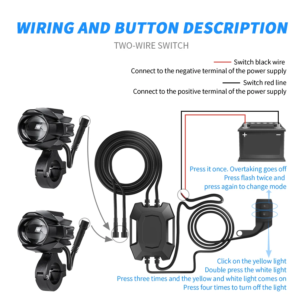 Motorcycle Headlight LED Auxiliary Fog Light 6000K Moto Driving Car Fog Spot Head Light Lamp for for BMW R 1200 GS Adventure LC view 6
