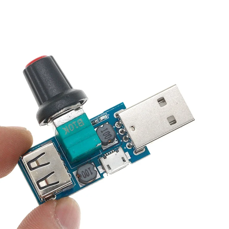 5V to 12V USB Fan Stepless Speed Controller Fan Governor Adjustable Potentiometer with Male Female USB Type-A Adapter