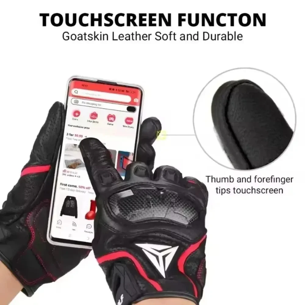 

Motorbike Guantes Moto Gloves Men Motorcycle Racing Gloves Leather Motocross Cycling Protective Summer Breathable