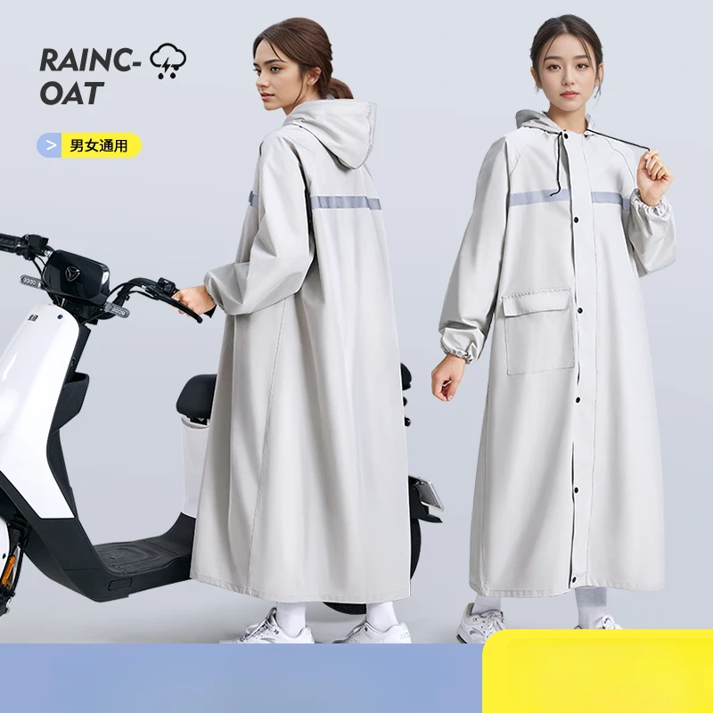 Fashion Women Men Long Raincoat Durable One-piece Waterproof Rain Poncho Outdoor Mortorcycle Ridding Camping Traveling Rain Coat