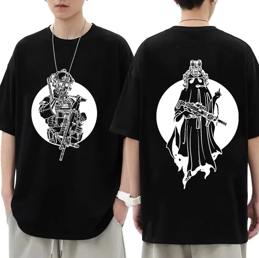 Gbrs Forward Observations Group Tee Shirt Men\'s Retro Skeleton Gothic T-shirt Men 100% Cotton Oversized T Shirts Punk Streetwear