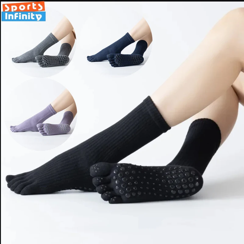 

Yoga Socks Women Anti-Slip Breathable Cotton Five Fingers Socks Elasticity Sports Fitness Pilates Ballet Dance Toe Socks