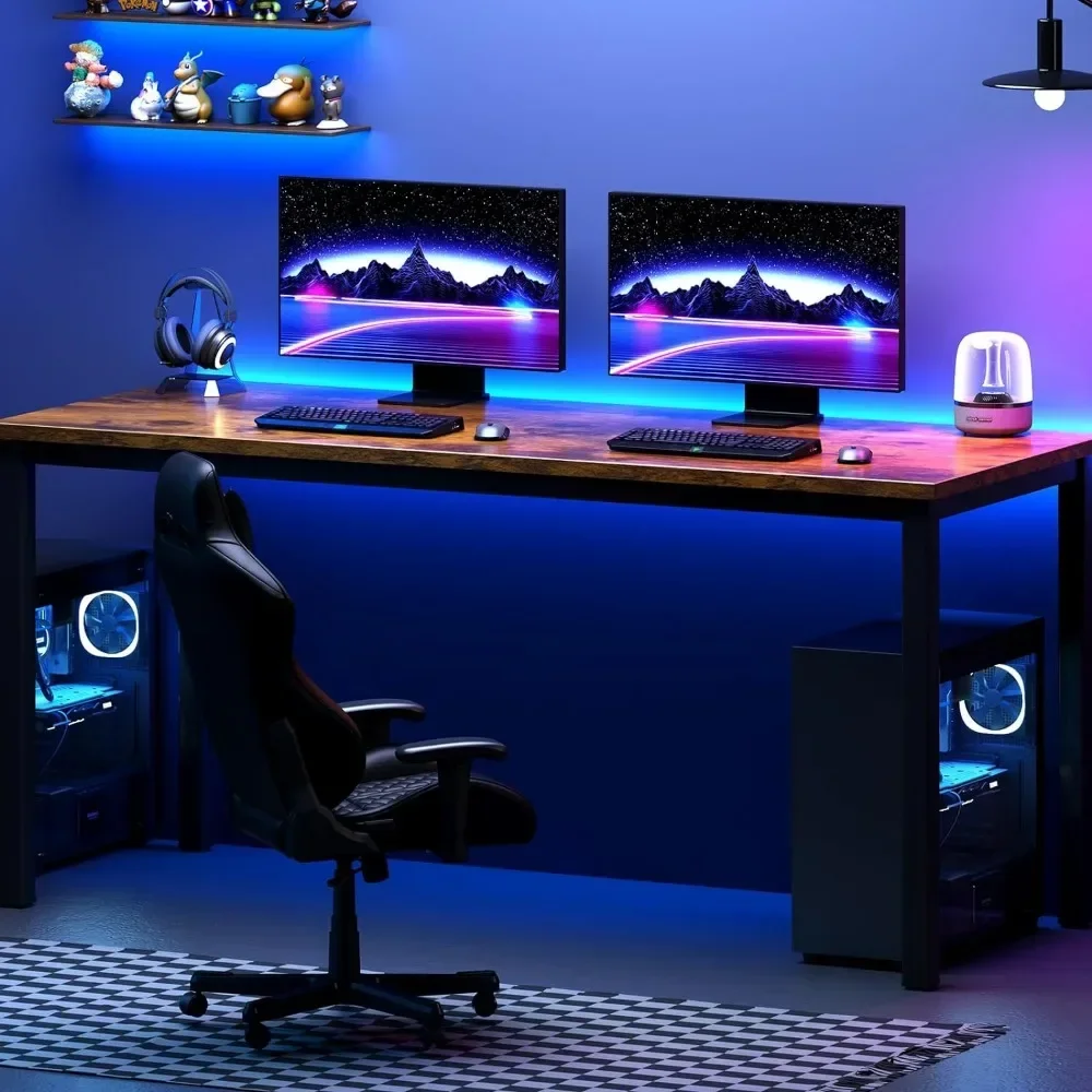 Computer Desk Home Office Table Writing Desk Study Table Gaming Desk Worstation (63 Inch Retro) Freight Free Reading Desks Gamer