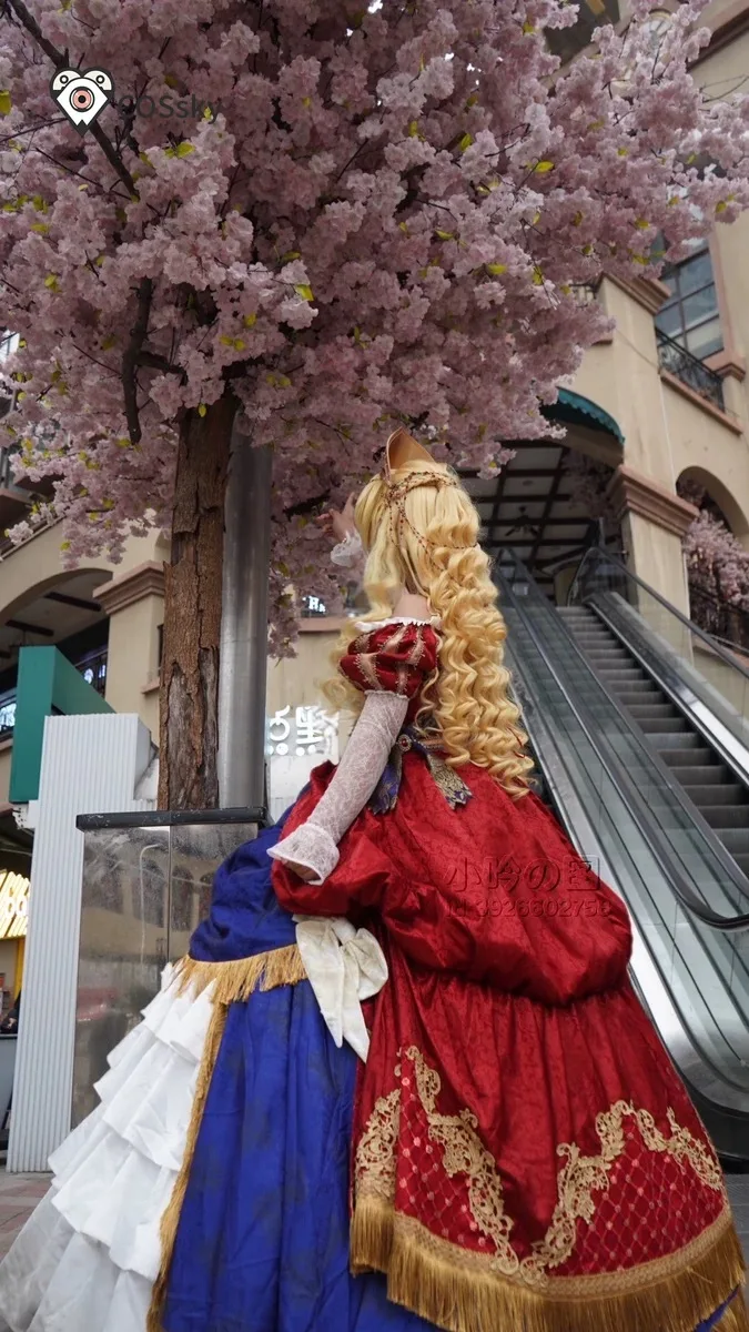 

IN STOCK Siya Cosplay Costume Atanasia Athy Anime Who Made Me A Princess Women Red Halloween Lolita Evening Dress Plus Size