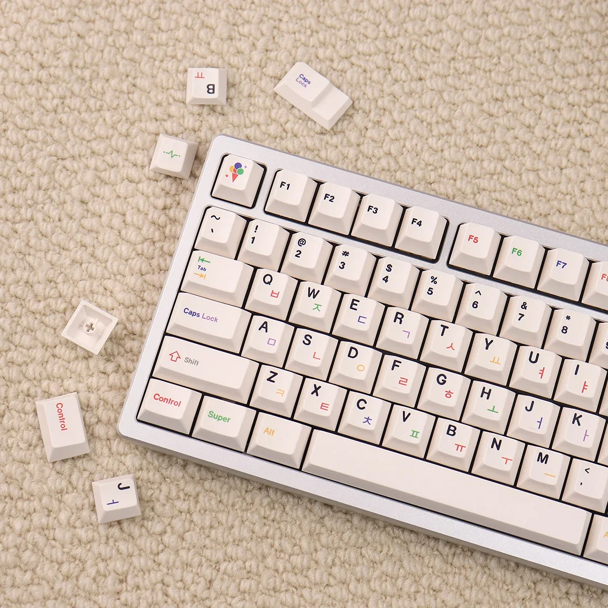 Keycap coreano Cherry Profile Simple Warm White Keycaps per tastiera meccanica 144 tasti PBT Thermal Sublimation KR Key Caps