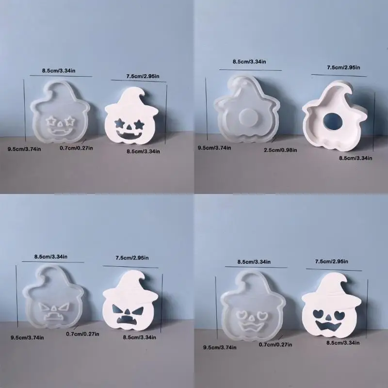 قالب نباتي من المطاط الصناعي من Allhallows لمصباح LED لتزيين الخبز المنزلي والتجميع مع 5 وجوه غريبة B03E