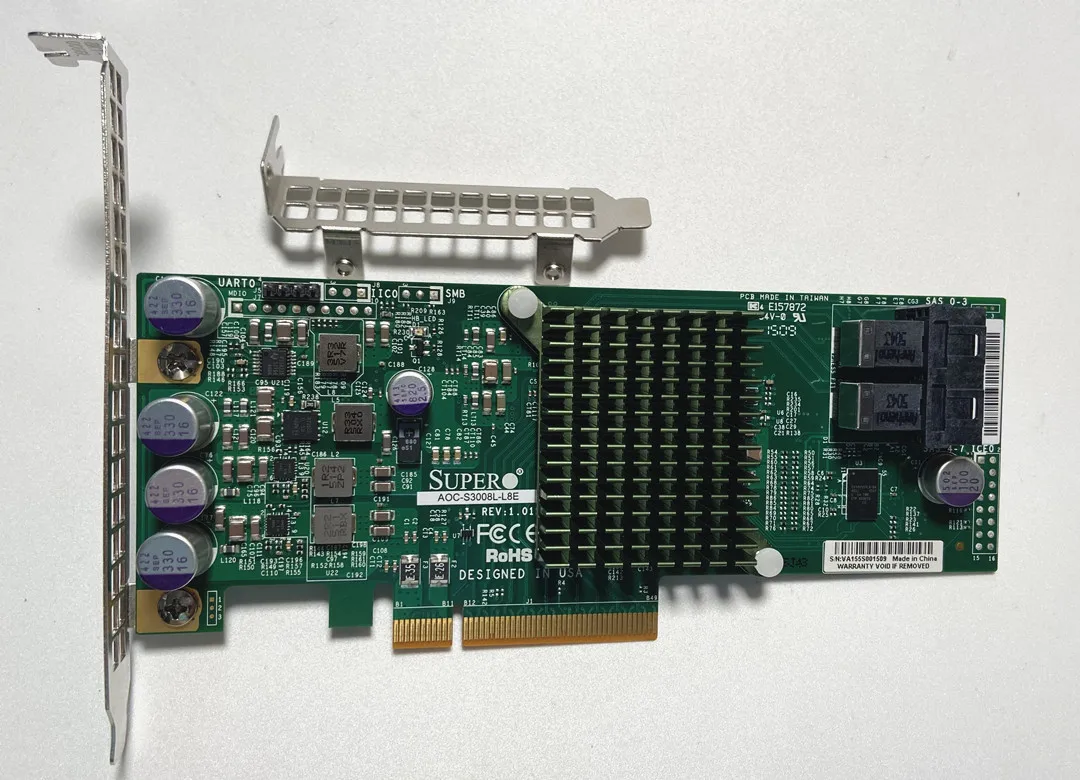 Imagem -03 - Lsi 93008i 12gbps Sas Hba ti Modo Zfs Nas Unraid Mais 8643 Cabo Aoc-s3008l9i Supermicro-aoc-s3008l-l8e L8i