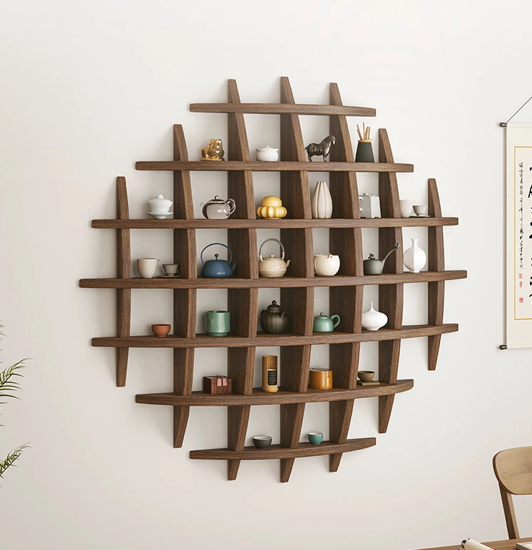 

solid wood wall shelf Bogu rack, wall display rack