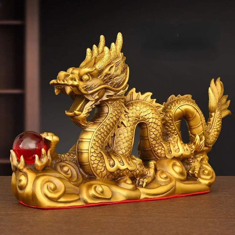 

Фэн-шуй медные украшения с изображением дракона, декор для домашнего офиса, благоприятные поделки для дома