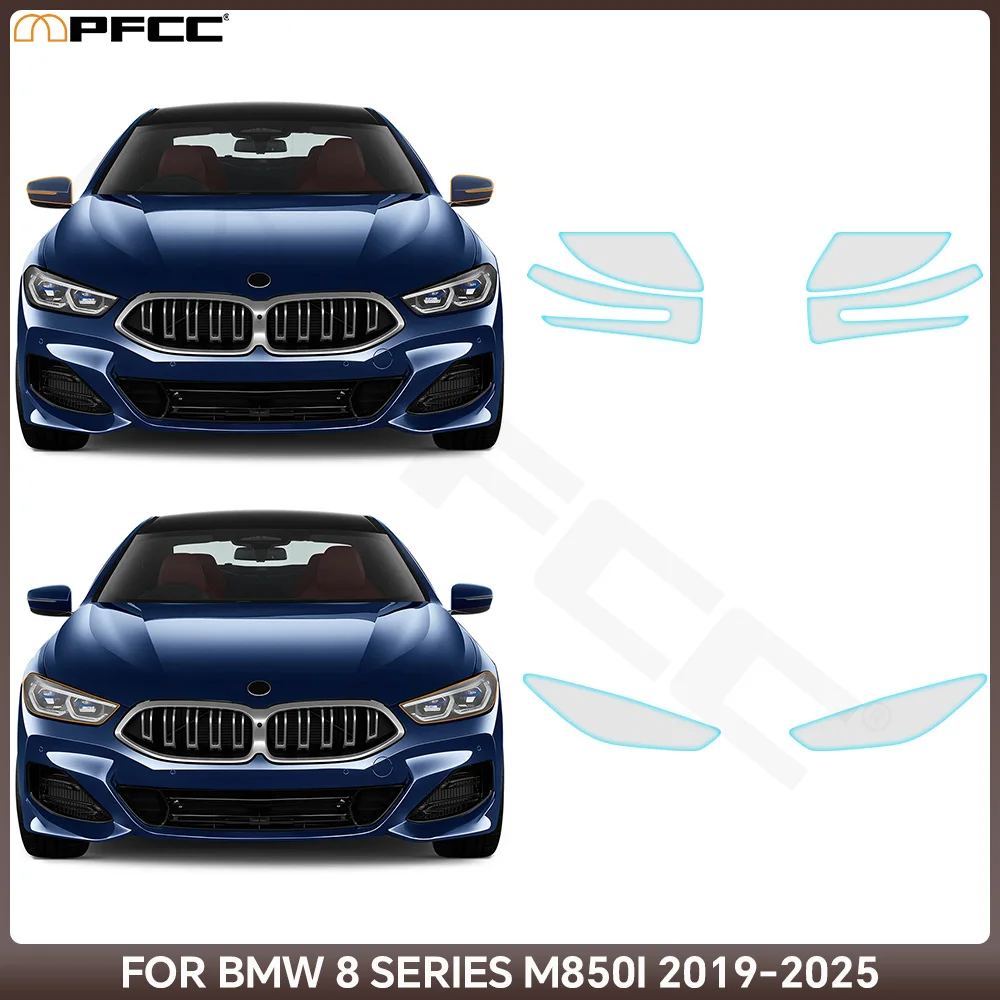 

For BMW M850i M840i 8 Series 2022-2024 Pre Cut 2PCS Car TPU Front Headlight Film Transparent PPF Sticker 8.5Mil Auto Accessories