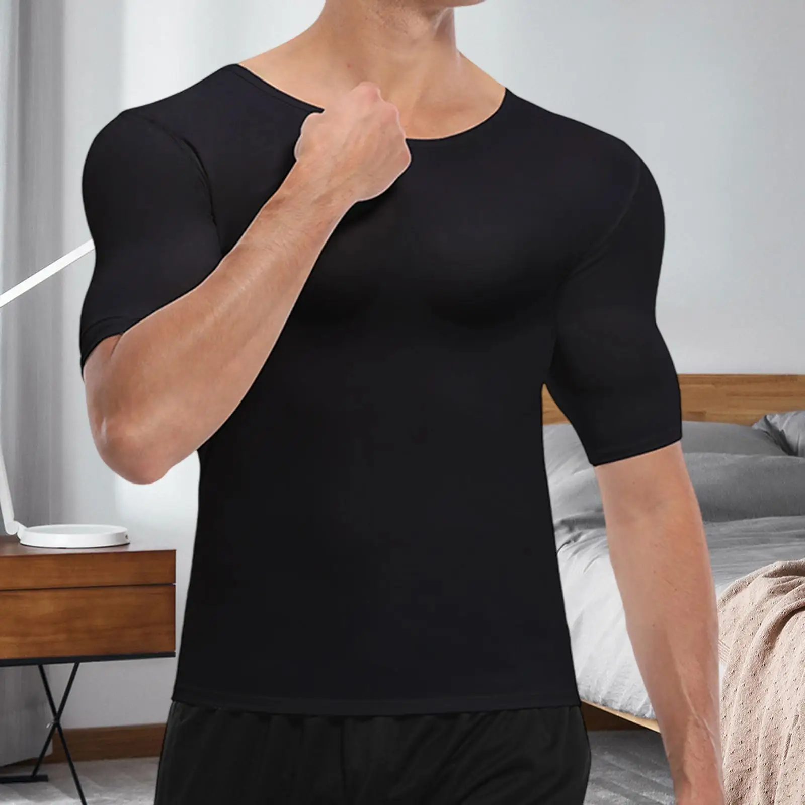 Fake Muscle T-shirt Heren Bodybuilder Simulatie Borst voor carnaval Nieuwjaar