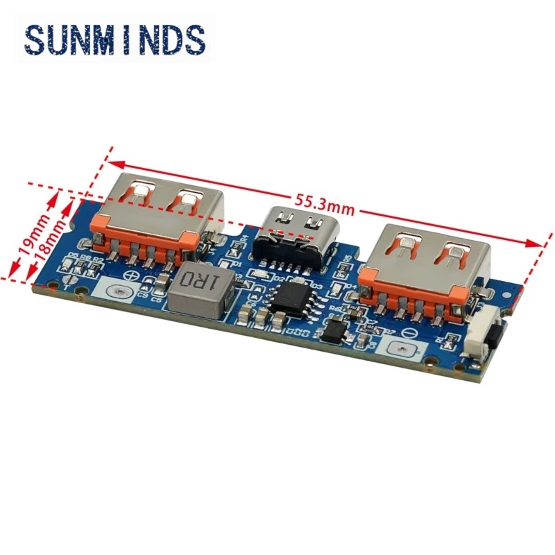 Lithiumbatterijlader Board LED Dual USB 5V 2.4A Micro/Type-C USB Mobiele Power Bank 18650 Oplaadmodule