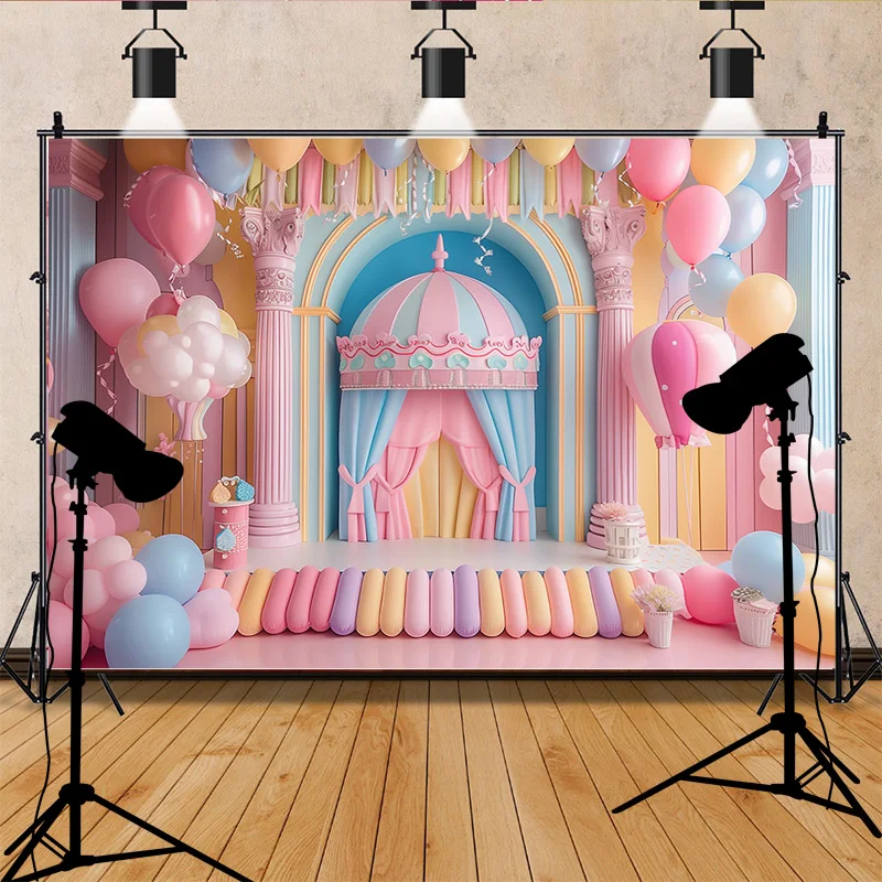 مستلزمات خلفية للتصوير الفوتوغرافي لغرفة الطفل ، تصوير عيد ميلاد سعيد ، ديكورات حفلات لحديثي الولادة ، قوس بالونات ، مظهر زهور ، خلفية صور ، ، ، ، ، من