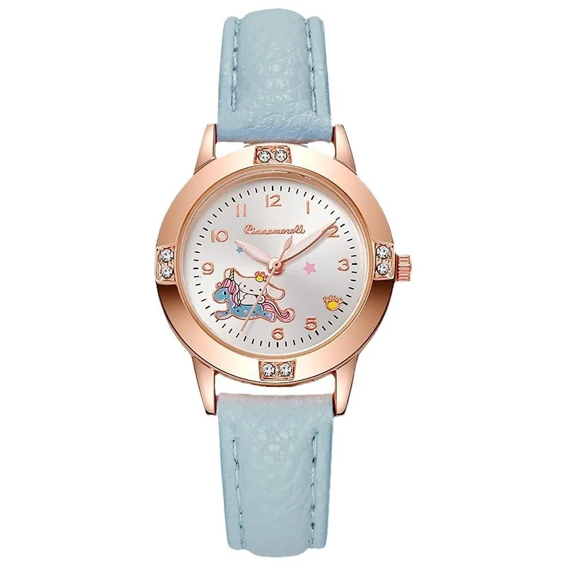 Rose Gold Diamond Belt Watch Middle School Student Watch Women Sanrio Alloy Quartz Watch Wholesale Cross-Border Supply