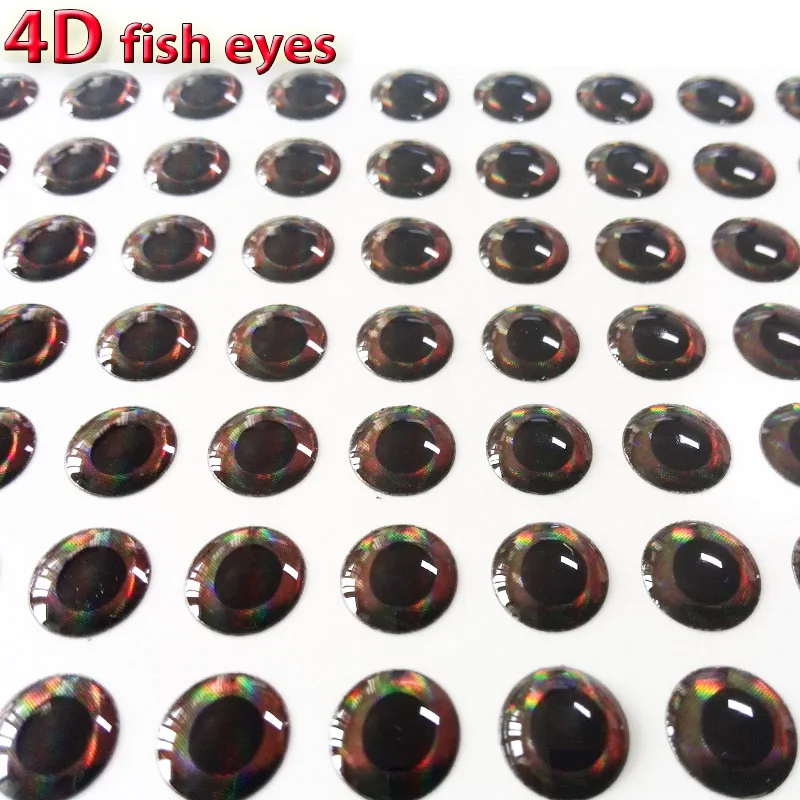 2023NEW 4D fish eyes fly fishing lure eye realistic holographic fly tying material size 3mm-12mm quantity:300pcs/lot
