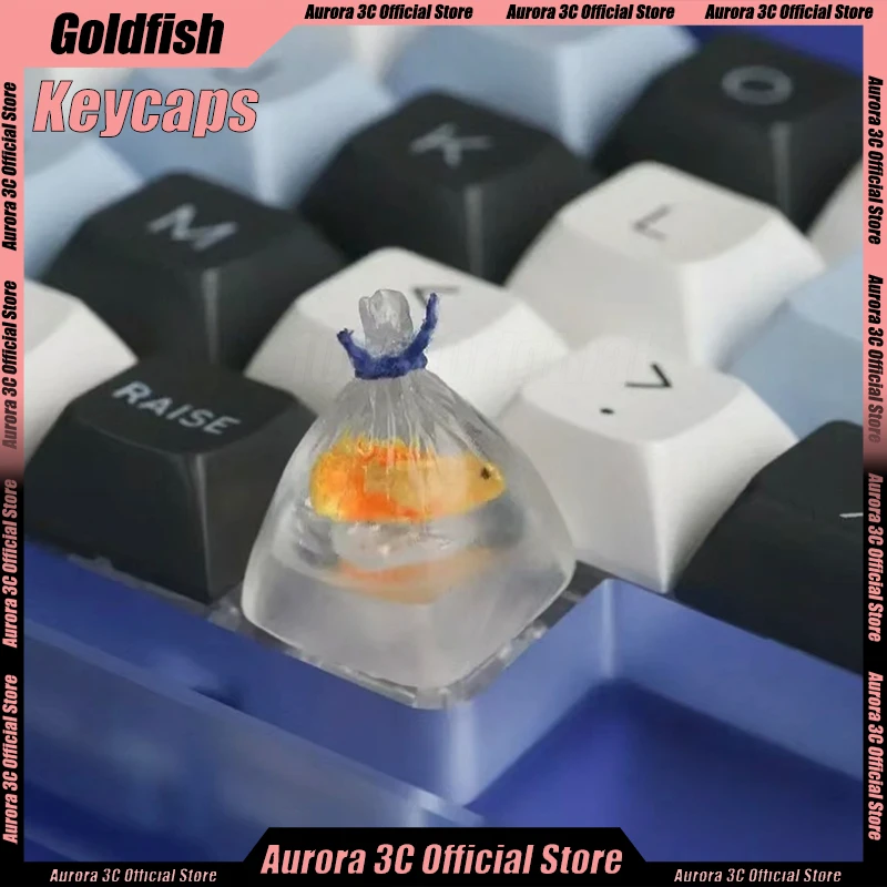 Goldfish Keycaps Little Goldfish Mechanical Keyboard Keycaps Creative Model Three-Dimensional Customized Keyboards Accessories