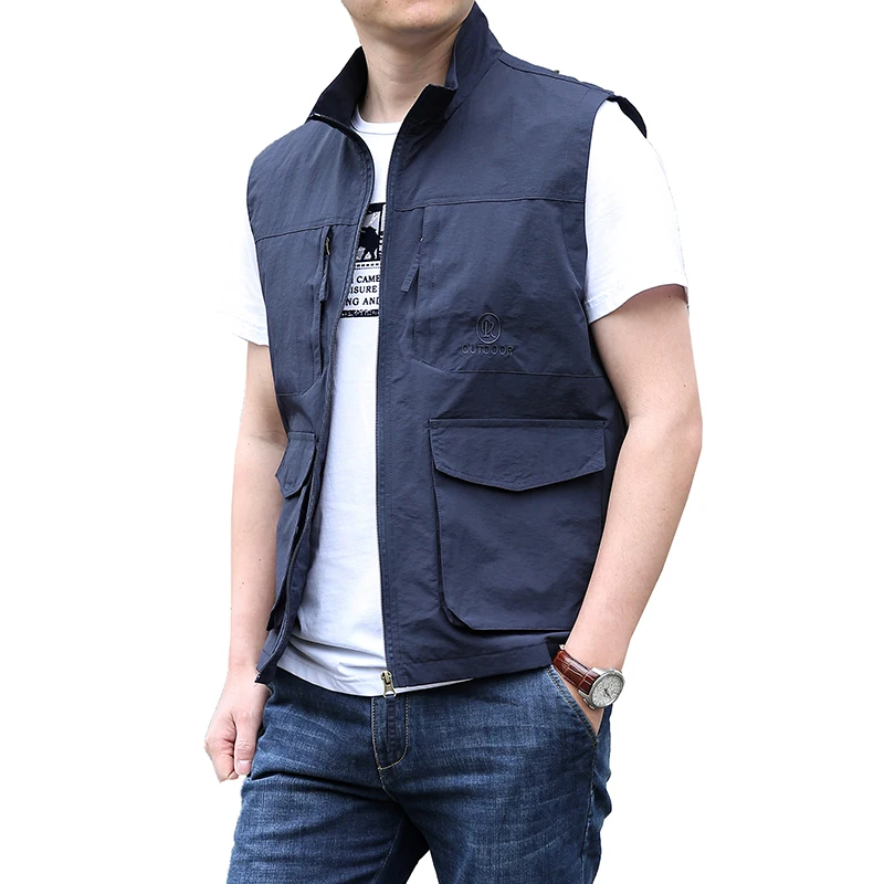

Sleeveless Jacket Summer Comfortable Vest Pockets Men Spring Outdoors Pocket Waistcoat Male Photographer Large Size JJ1505