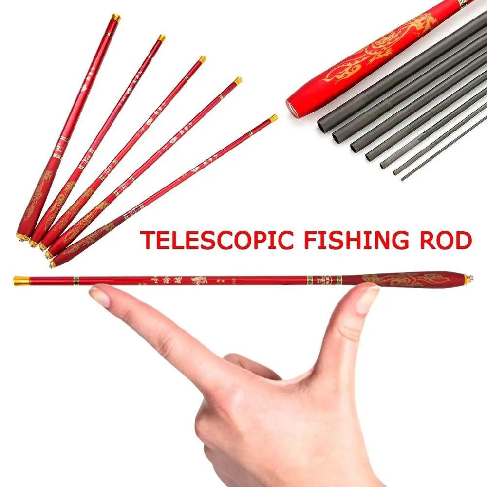 1PC Ultralight Telescopic Fishing Rod Carbon Fiber Stream Lake Hand Pole Carp Feeder Portable Fishing Rods Tackle