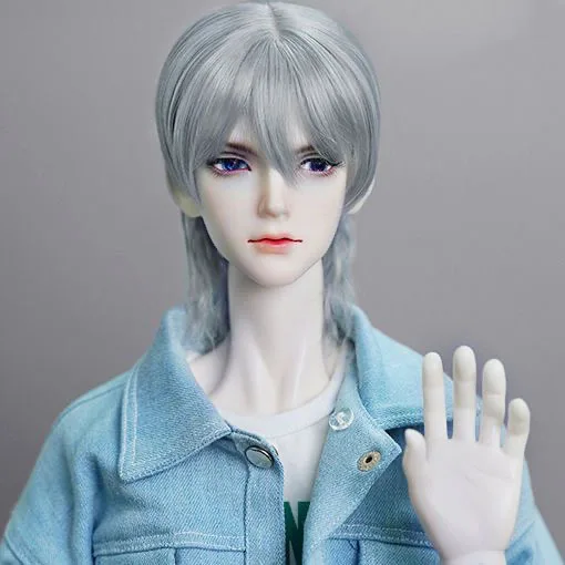 1/4 1/3 BJD Doll Wig,  Grey Rough Wolf Tail Soft Silk Hair Free Shipping