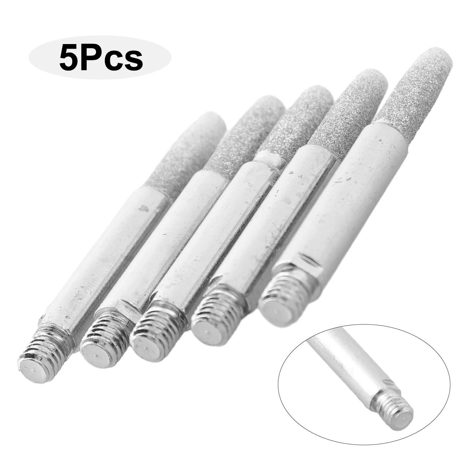 

5pcs Diamond Coated Cylindrical Burr Chainsaw Sharpener 4/4.8/5.5mm Grinding Head Sharpening Carving Grinding Tools