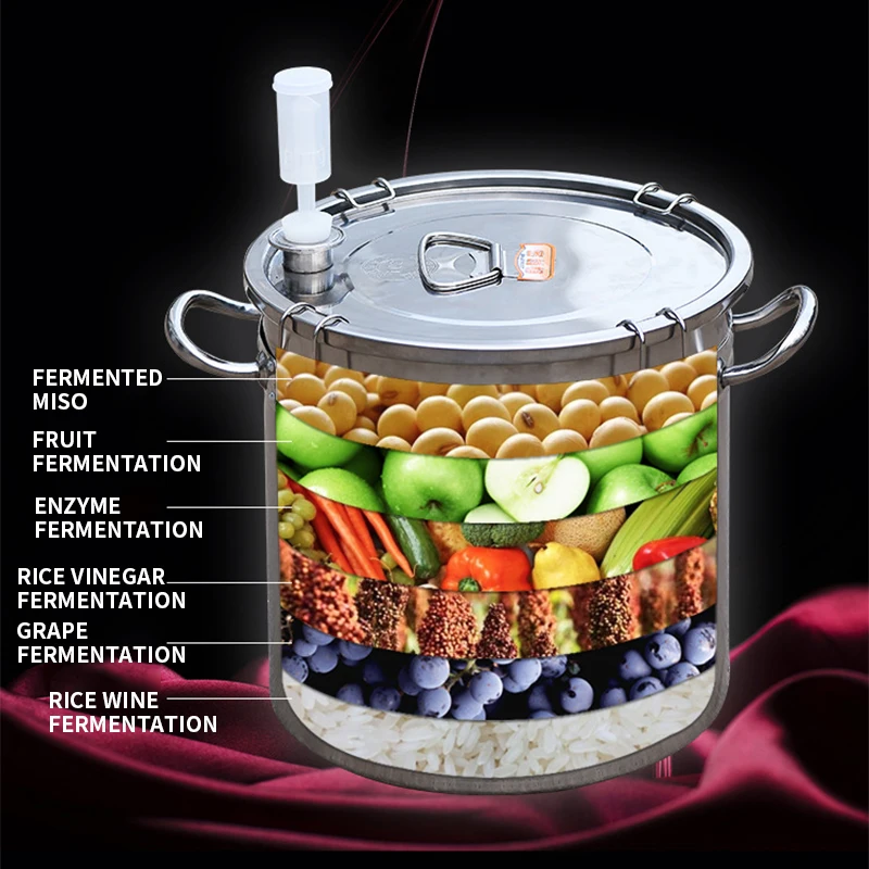 304 برميل من الفولاذ المقاوم للصدأ التخمير برميل الفاكهة النبيذ النبيذ صنع المعدات الحبوب والزيت والحساء وتخزين المواد الغذائية 50L