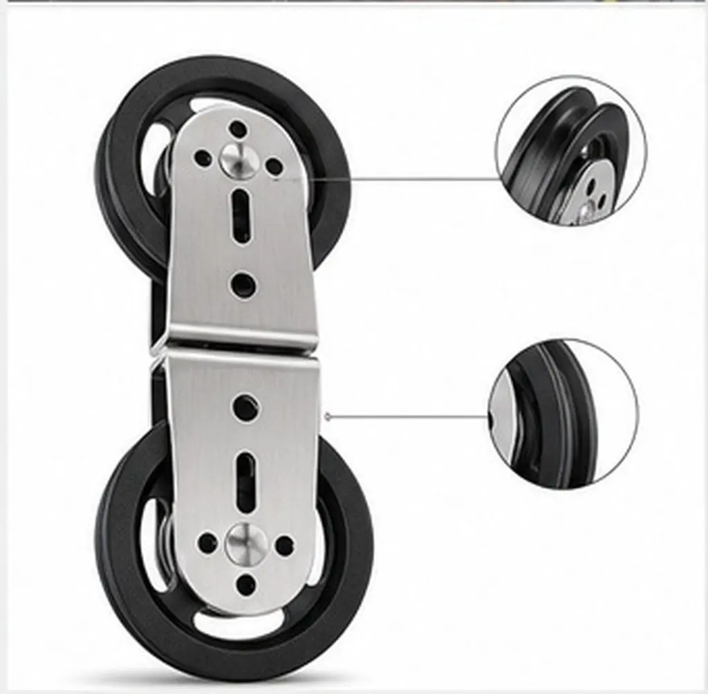 2Pcs 8-Shape Double Pulley Attachment Durable Home Gym Pulley Wheel Replacement Smooth Operation Weight Lifting Kit