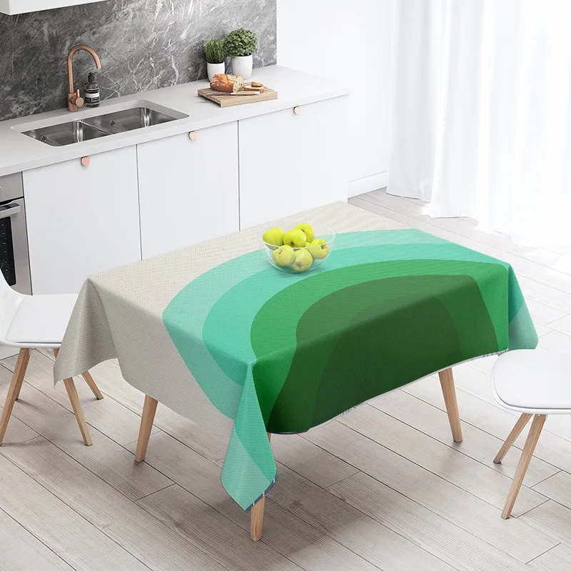 Morandi Ins Style Tablecloth Abstract Art Design 2025 New Geometric Pattern Decorative Tablecloth for Coffee Shop