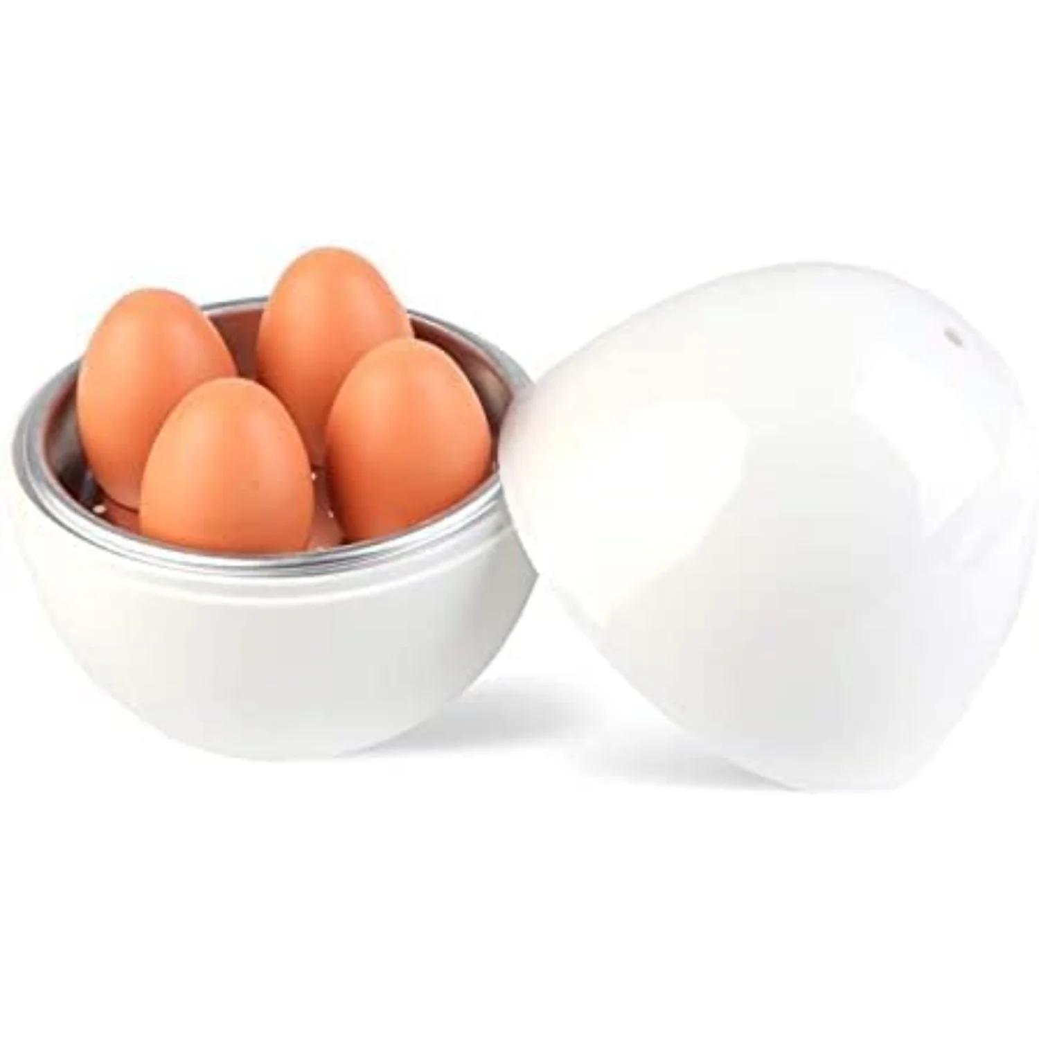 المنتجات غلاية بيض الميكروويف 4 سعة لآسان البيض الناعم - رف مريح وسهل غسالة الأطباق آمن 7x7 fgm6112