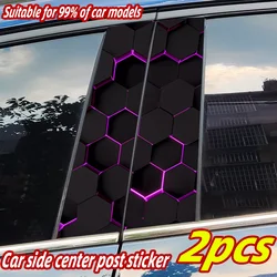 Honeycomb Car Stickers Funny Auto B Pillar Waterproof Decoration DIY Cover Car Doors Pillar Sunscreen Decals Auto Accessories